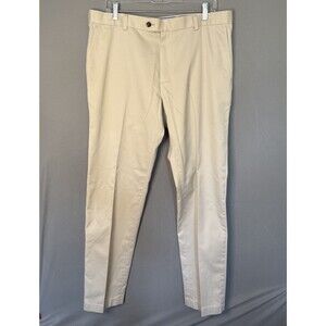 Brooks Brothers 346 Advantage Chino Pants 36x32 Mens Pleated Wrinkle Free Beige